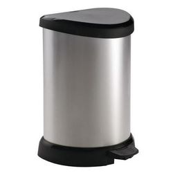 Poubelle À Pédale Decobin 15l Argent/noir - Curver