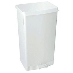 Poubelle À Pédale Avec Support De Sac 60l Blanc - Vepabins
