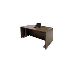Modern Walnut Adjustable Height Bow Front Desk