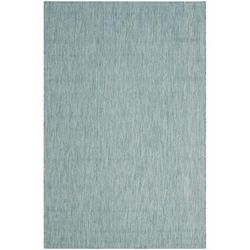 "Courtyard Collection 4' X 5'-7" Rug in Aqua And Aqua - Safavieh CY8520-37122-4"