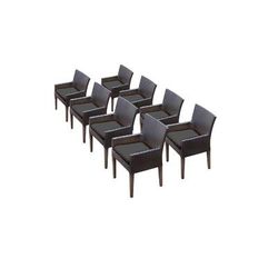 8 Belle Dining Chairs w/ Arms in Black - TK Classics Belle-Tkc097B-Dc-4X-C-Black