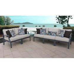 Lexington 5 Piece Outdoor Aluminum Patio Furniture Set 05a in Ash - TK Classics Lexington-05A