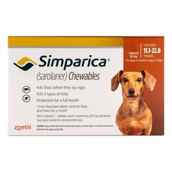 Simparica For Dogs 11.1-22 Lbs (Brown) 3 Doses