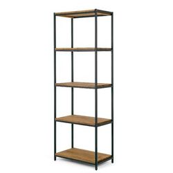 "Ailis Brown 75" Pine Wood Shelf Etagere Bookcase Media Center w/ Metal Frame - Glamour Home GHDSV-1195"