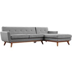 Engage Right-Facing Upholstered Fabric Sectional Sofa - East End Imports EEI-2119-GRY-SET