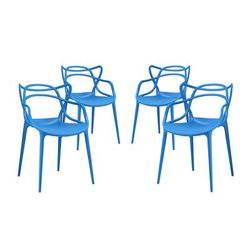 Entangled Dining Chairs in Blue (Set of 4) - East End Imports EEI-2348-BLU-SET