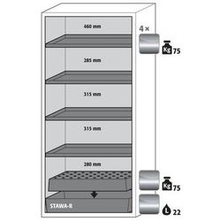 Armoire De Sécurité S-classic 90 Jaune 5 Tiroirs Inox - Asecos