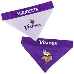 Pets First NFL NFC Reversible Bandana For Dogs, Small/Medium, Minnesota Vikings