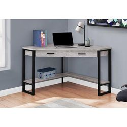 "Computer Desk / Home Office / Corner / Storage Drawers / 42"L / Work / Laptop / Metal / Laminate / Grey / Black / Contemporary / Modern - Monarch Specialties I 7505"