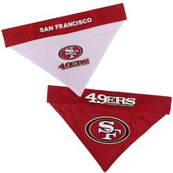 Pets First NFL NFC Reversible Bandana For Dogs, Small/Medium, San Francisco 49ers