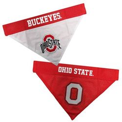 Pets First NCAA BIG 10 Reversible Bandana for Dogs, Small/Medium, Ohio State Buckeyes