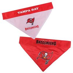 Pets First NFL NFC Reversible Bandana For Dogs, Small/Medium, Tampa Bay Buccaneers