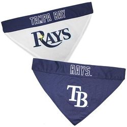 Pets First MLB American League Reversible Bandana for Dogs, Small/Medium, Tampa Bay Rays