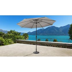 11' Outdoor Market Umbrella for kathy ireland Homes & Gardens in Truffle - TK Classics UMBRELLA-11x8MKT-KI-TRUFFLE