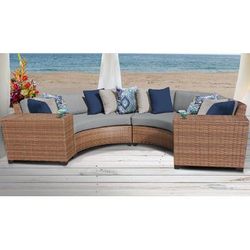 Laguna 4 Piece Outdoor Wicker Patio Furniture Set 04c in Grey - TK Classics Laguna-04C-Grey