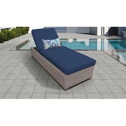 Florence Chaise Outdoor Wicker Patio Furniture in Navy - TK Classics Florence-1X-Navy