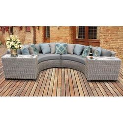 Florence 4 Piece Outdoor Wicker Patio Furniture Set 04c in Grey - TK Classics Florence-04C