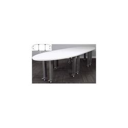 12' x 4' Oval Mobile Industrial Steel Leg Conference Table