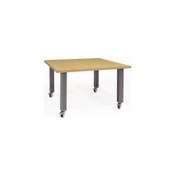 4' x 4' Rectangular Mobile Industrial Steel Leg Conference Table Add-On