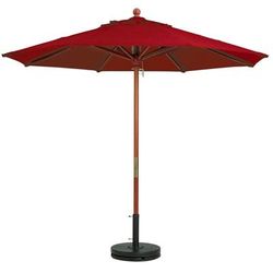Grosfillex 98948231 7' Round Top Patio Umbrella - Terra Cotta - 1-1/2" Wooden Pole