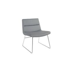 Modern Faux Leather Armless Guest Chair with Chrome Frame