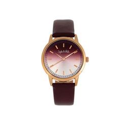 Sophie And Freda San Diego Leather-Band Watch Maroon One Size SAFSF5105