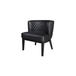 Diamond Stitched Black Vinyl Barrel Guest Chair