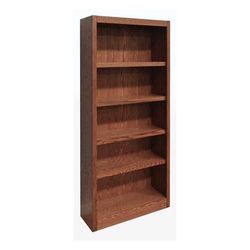 " 5 Shelf Wood Bookcase, 72 inch Tall, Oak Finish - Concepts in Wood MI3072-D"