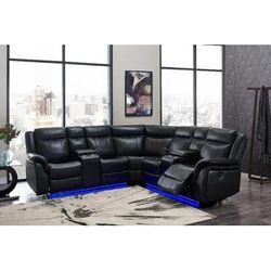 Sectional Blanche Black in Black - Global Furniture USA UM02-BL-SECTIONAL