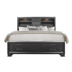King Bed in Grey - Global Furniture USA JORDYN-GREY-KB