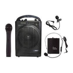 Pyle Pro 60W Portable Bluetooth PA Speaker with Wireless Microphone System & Recharg PWMA1216BM