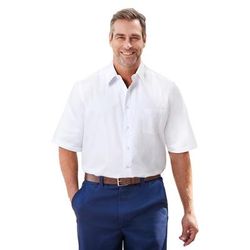 Men’s Big & Tall Wrinkle-Free Short-Sleeve Dress Shirt by KS Signature in White (Size 20)