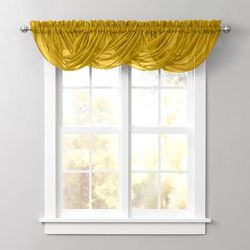 BH Studio Sheer Voile Toga Valance by BH Studio in Gold Window Curtain