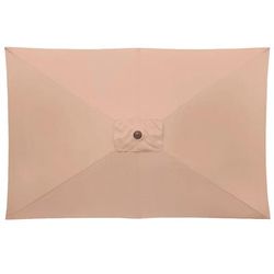 6' x 10' Oversized Rectangular Umbrella by BrylaneHome in Taupe 6.5' x 10' Heavy Duty Fade-Resistant w/ Easy-Turn Crank