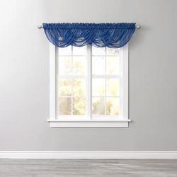BH Studio Sheer Voile Toga Valance by BH Studio in Dark Turquoise Window Curtain