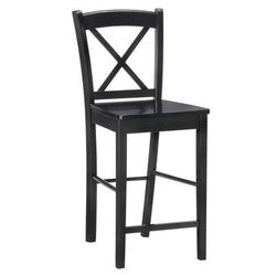 Black X Back Stool by Linon Home Décor in Black