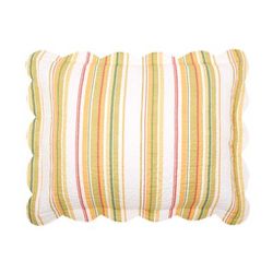 100% Cotton Florence Sham by BrylaneHome in Dandelion Stripe (Size STAND) Pillow