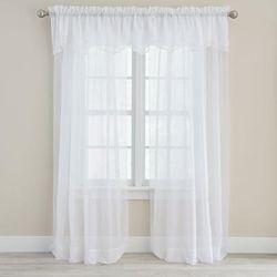 BH Studio Sheer Voile Layered Valance by BH Studio in White Window Curtain