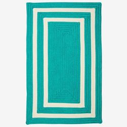 Double Border Rug by Colonial Mills in Aqua (Size 2'W X 6'L)
