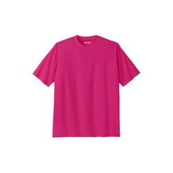 Men’s Big & Tall Shrink-Less Lightweight Crewneck T-Shirt by KingSize in Electric Pink (Size 3XL)