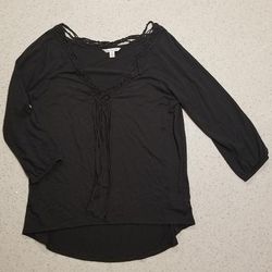 American Eagle Outfitters Tops | 3/4 Sleeve Shirt | Color: Black | Size: M