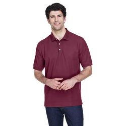 Devon & Jones D100 Men's Pima PiquÃ© Short-Sleeve Polo Shirt in Burgundy size 6XL | Cotton