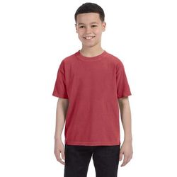 Comfort Colors C9018 Youth Ring Spun Top in Crimson size 2XS | Ringspun Cotton CC9018, 9018