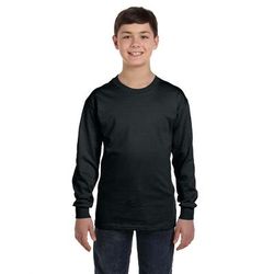 Gildan G540B Youth Heavy Cotton Long Sleeve T-Shirt in Black size Large G5400B, 5400B