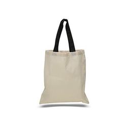 OAD OAD105 Contrasting Handles Tote Bag in Black | Cotton