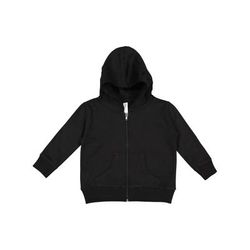 Rabbit Skins 3346 Toddler Zip Fleece Hoodie in Black size 4 | Ringspun Cotton LA3346