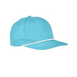 Big Accessories BA671 5-Panel Golf Cap in Turquoise/White | Cotton/Nylon Blend