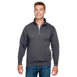 Bayside BA920 9.5 oz. 80/20 Quarter-Zip Pullover Sweatshirt in Charcoal Heather size 2XL | Cotton/Polyester Blend 920