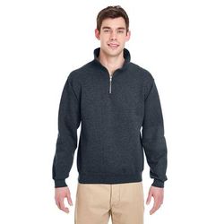 Jerzees 4528 SUPER SWEATS NuBlend - 1/4-Zip Sweatshirt with Cadet Collar in Black Heather size 3XL 4528MR, 4528M