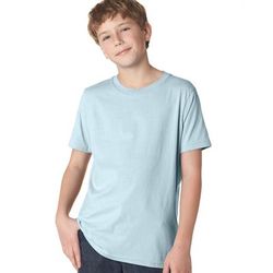 Next Level 3310 Youth Boysâ€™ Cotton Crew T-Shirt in Light Blue size Small NL3310